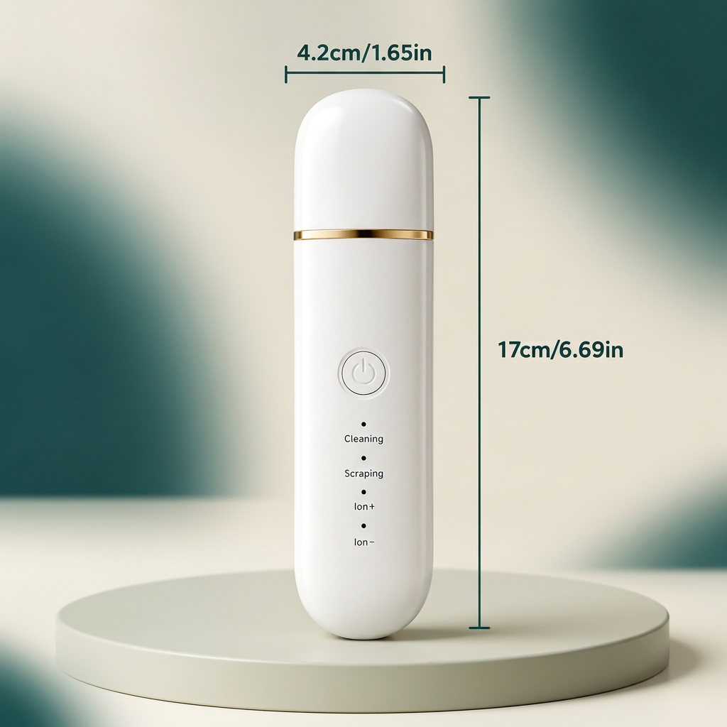 Premium SkinSync dimensions image with gold neck trim and a silver button rim